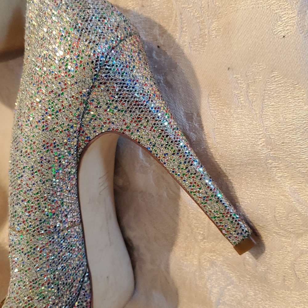Glittery Silver Heels - image 4
